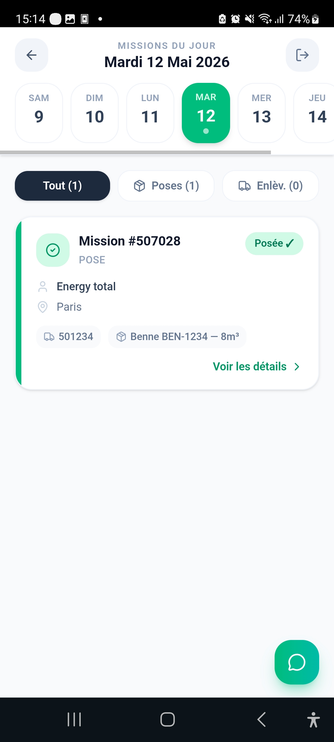 Missions du jour